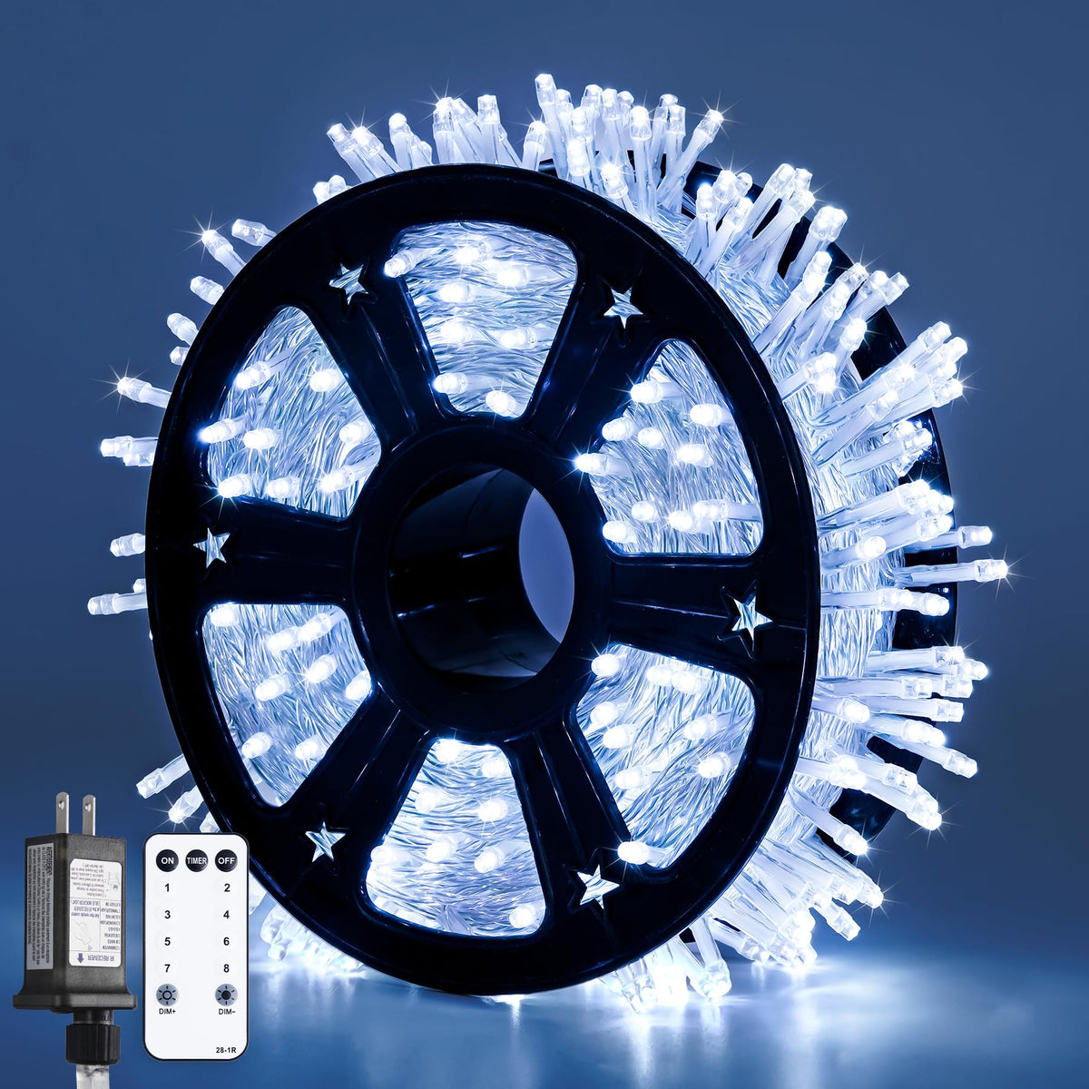 JMEXSUSS 800 LED White String Lights Indoor Outdoor, Wedding Lights Plug in