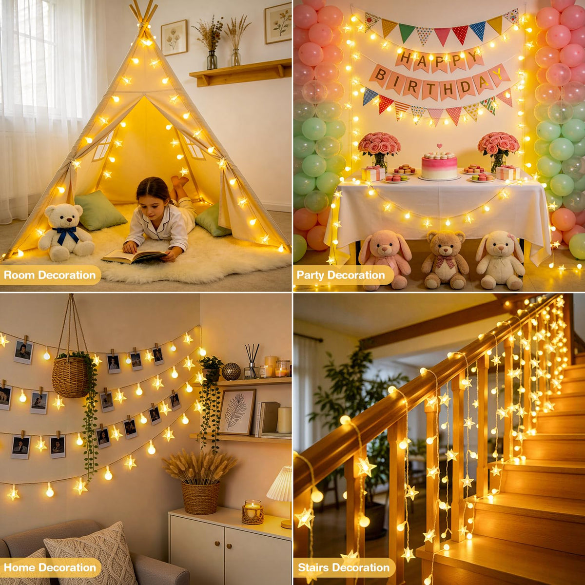 JMEXSUSS 100 LED Globe Star String Lights