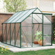 6x8 FT Green Outdoor Walk-in Polycarbonate Greenhouse Adjustable Roof Vent Sliding Door Aluminum Frame Galvanized Base for Backyard Gardening Plants Vegetables Flowers UV Protection Greenhouse