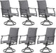 Soohow Swivel Outdoor Dining Chairs Set of 6, Patio Swivel Dining Chair with Textilene Fabric, Outdoor Metal Armchair All Weather Resistant, Ergonomic Comfort, Perfect for Patio, Backyard, Balcony