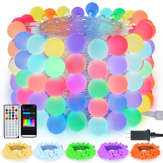 JMEXSUSS Connectable 33ft 100 LED Color Changing String Lights for Bedroom