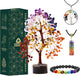 ANAYA AGATE 7 Chakra Crystal Tree of Life with Healing Necklace, and Chakra Bracelet - Gemstone Money Bonsai Trees for Women, Crystals and Healing Stones, Tree for Home, Office, Living Room Decor