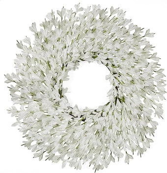 26 Inch Spring Wreaths for Front Door Large Easter Valentines Forsythia Floral Summer Spring Door Wreaths Outdoor All Season Spring Decorations for Home Porch Room Window Wall Farmhouse Decor(White-R)