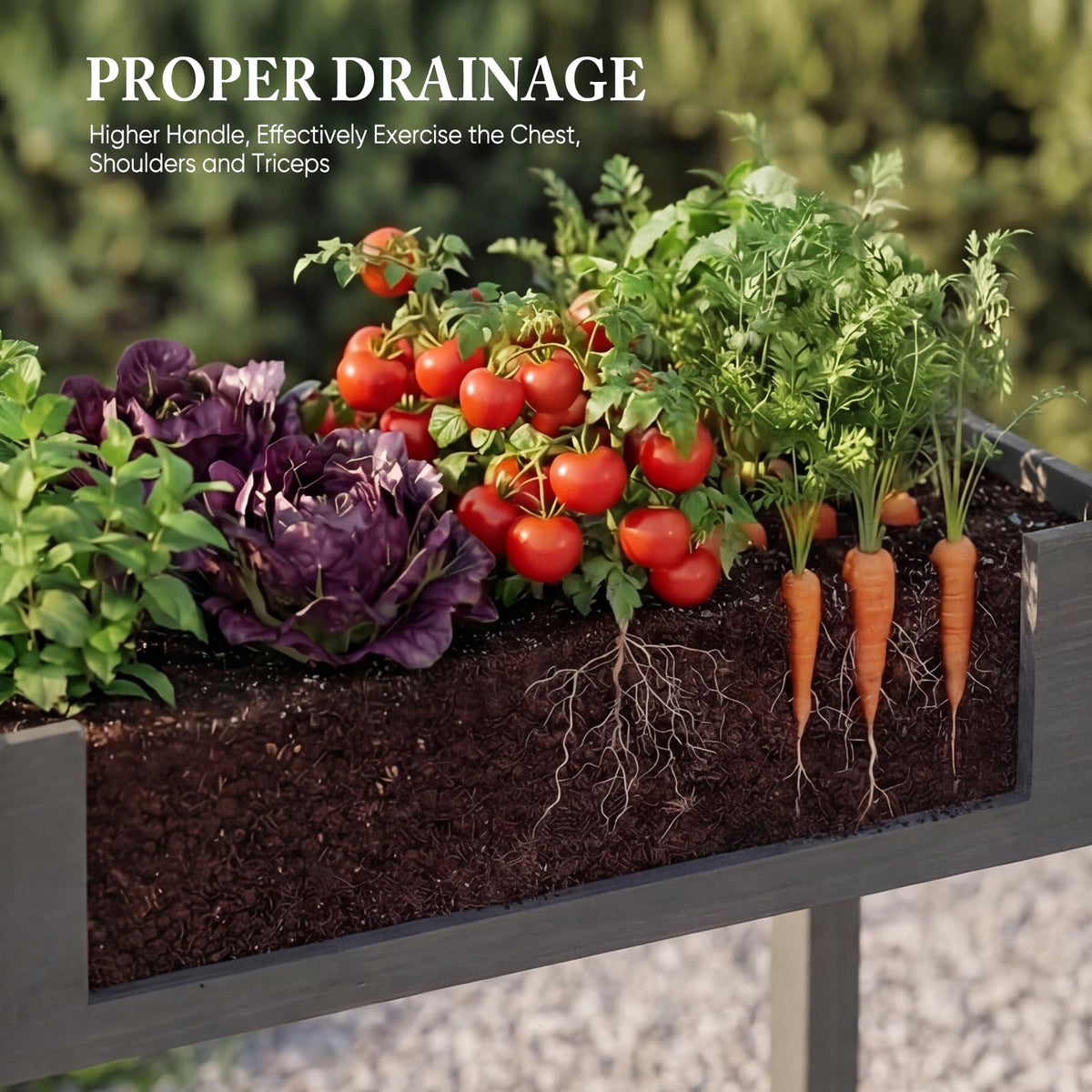 DUMOS 48x24x30 Inch Raised Garden Bed, Elevated Wood Planter Box with Legs