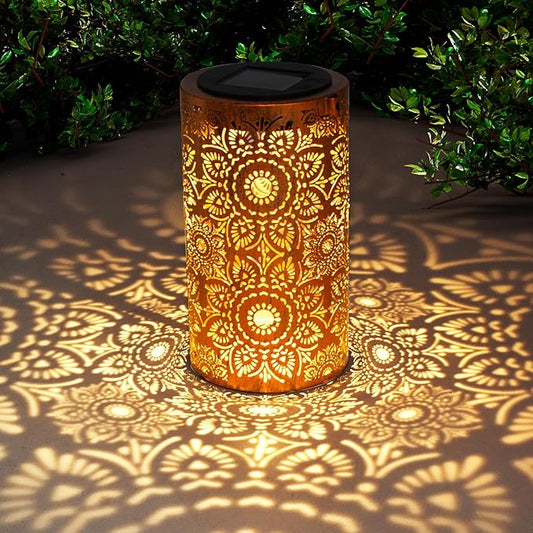 Solar Lanterns Outdoor Hanging Lantern Lights,Sunflower Metal Decor Lanterns-Waterproof LED Decorative Light for Garden Patio Yard Lawn Backyard Front Porch as Gifts for Mom Grandma Women