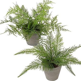 Briful 2PCS Fake Plants Potted Artificial Plants Greenery Faux Fern Eucalyptus Décor Plant for Indoor Home Office Bathroom Harmhouse Decoration