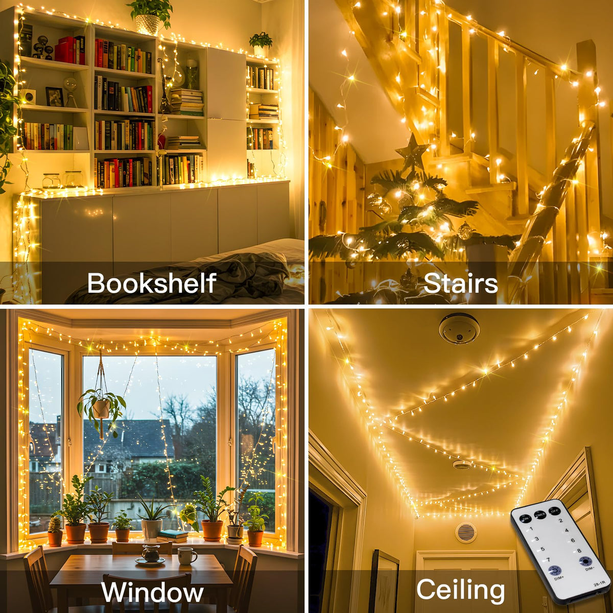 suddus Christmas String Lights 100 LED Connectable Fairy Lights Warm White