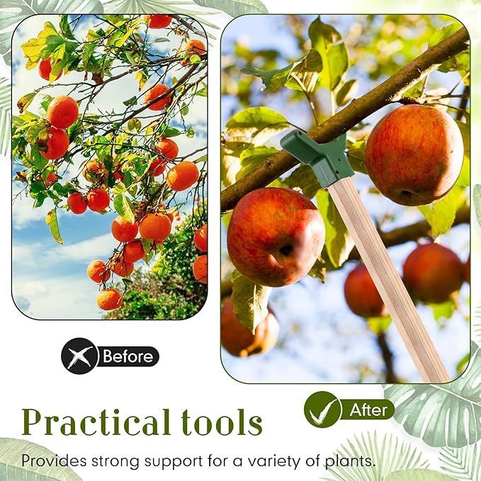 Yungyan 2 Pcs Tree Support, Plastic Fruit Branch Support Device Tree Brace Prevent Them from Breaking for Vineyards Ornamental Gardens Orchards Fits on Standard 1.57 x 1.57 Inch Lumber (Green)