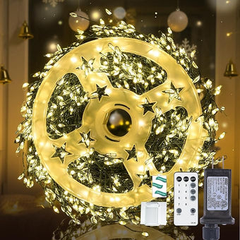 Dailyart Fairy Lights Plug in, 1000 Led Fairy Lights with Remote 75Ft Warm Light with Timer Long Twinkle Light Waterproof String Light for Bedroom Outdoor Indoor Decorative,Green Wire