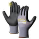 COOLJOB 6 Pairs Nitrile Rubber Dipped Safety Work Gloves with Grip Dots, Seamless Knit Nylon Gloves with 2 Fingers Touchscreen, Non-slip Coated for Warehouse, Home Improvement, Yard, Grey Medium