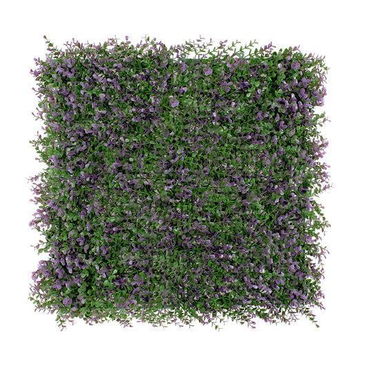 Windscreen4less 2 PCS 20"x20" Artificial Boxwood Panels Faux Plant Grass Green Wall Panel Decoration for Outdoor Indoor Garden Backyard (Buxus Lavender)