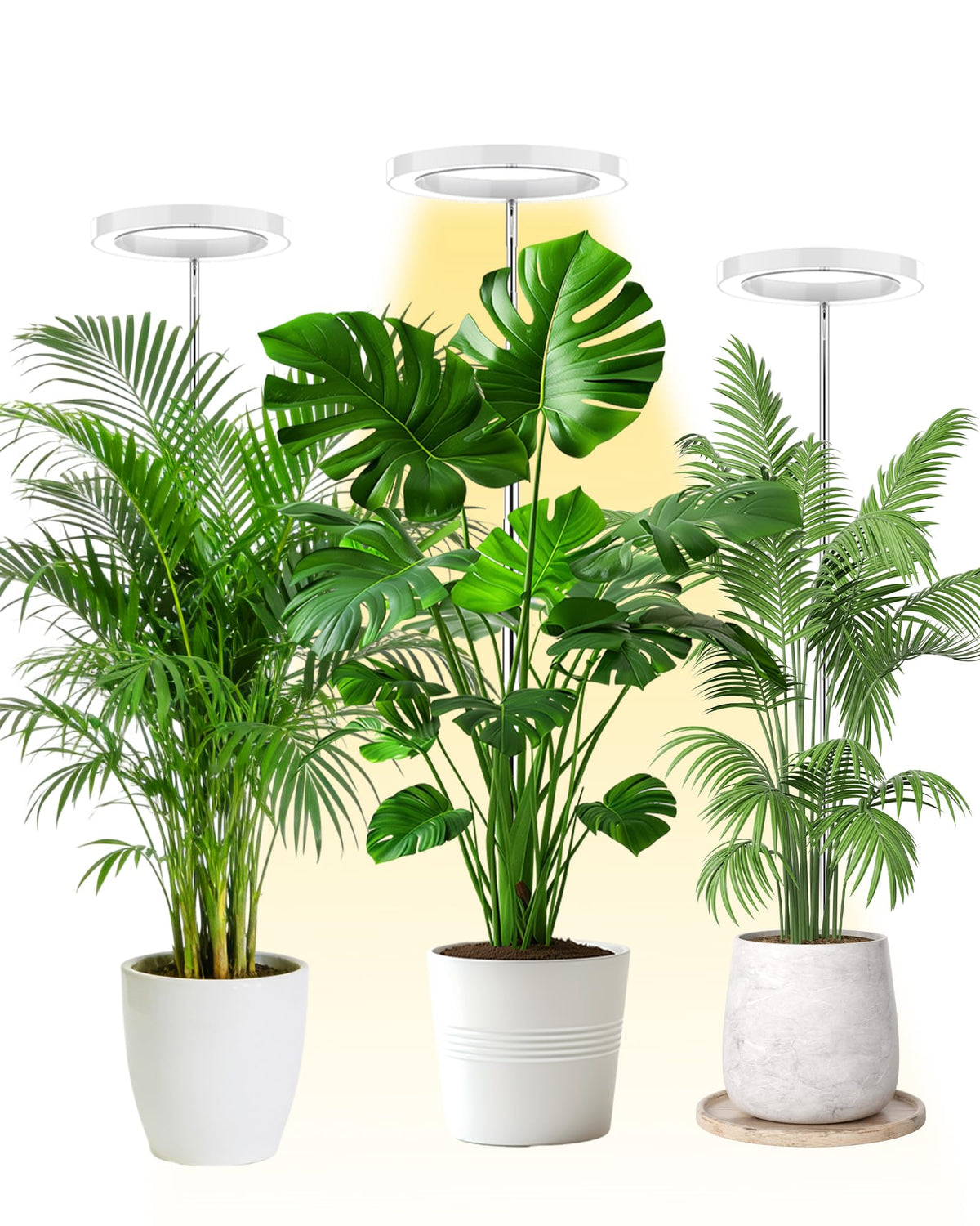 yadoker Plant Grow Light,LED Growing Light Full Spectrum for Indoor Plants,Aluminum Black Plant Lights,Height Adjustable, Automatic Timer, 5V Low Safe Voltage