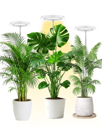 yadoker Plant Grow Light,LED Growing Light Full Spectrum for Indoor Plants,Aluminum Black Plant Lights,Height Adjustable, Automatic Timer, 5V Low Safe Voltage