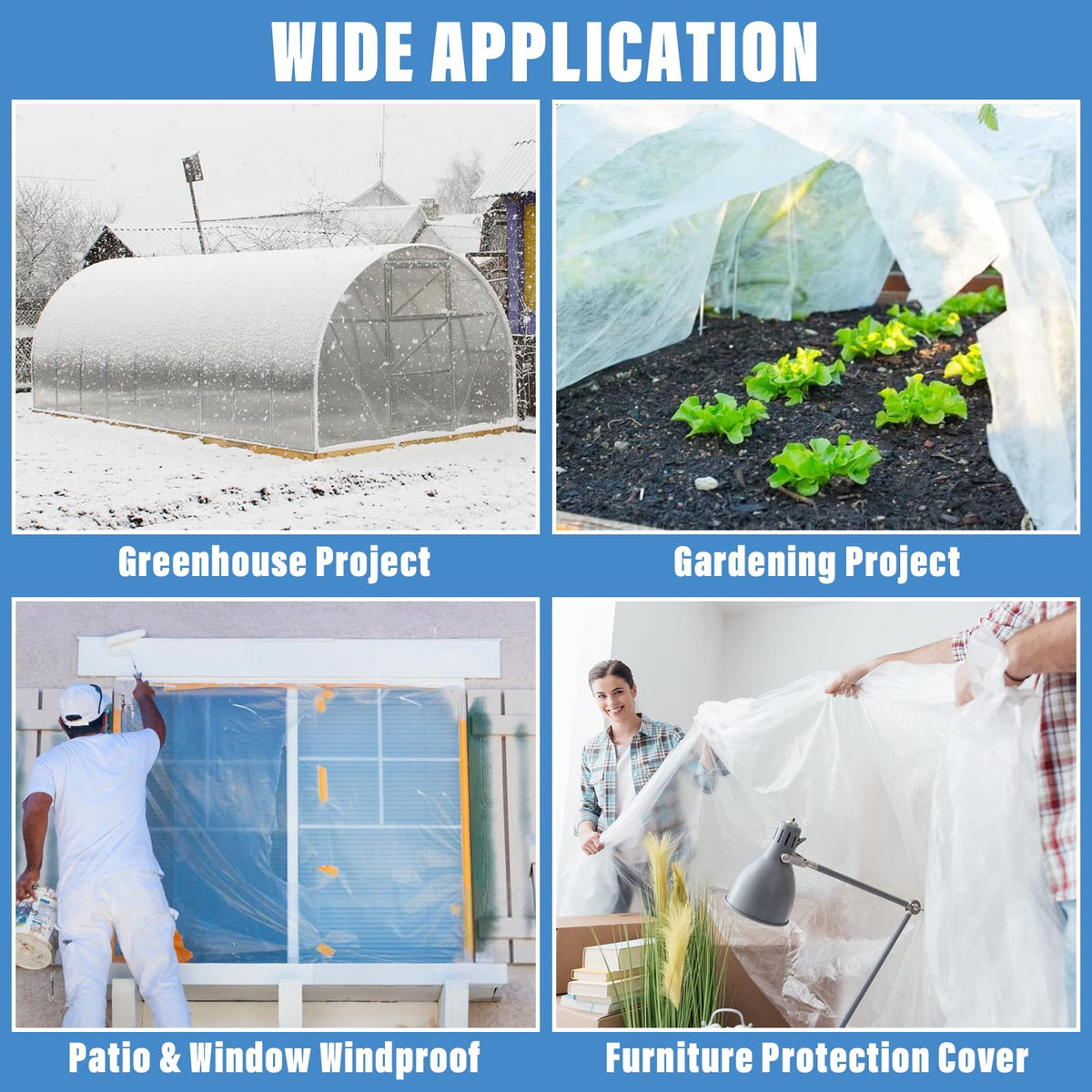Legigo 12 X 26 Ft Clear Greenhouse Plastic, Plant Covers Freeze Protection