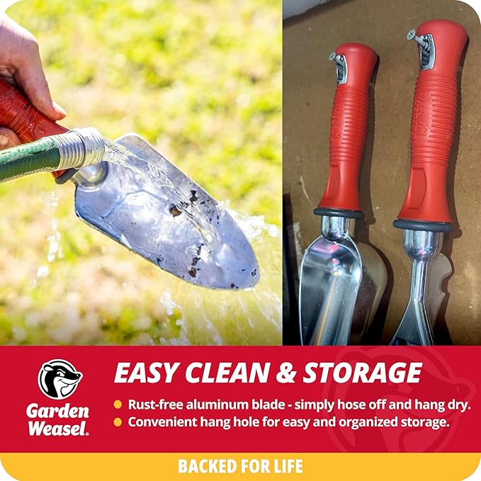 Garden Weasel 3-Piece Hand Tool Combo Set | Trowel, Transplanter and Cultivator | Heavy Duty Lawn and Garden Set, Digging, Planting, and Weeding | 91370-Q