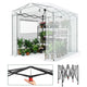 Outvita 6x8ft Greenhouse, Instant Walk-in Pop Up Tent Greenhouse for Indoor Outdoor Gardening Easy Setup Shelter with Roll-up Zipper Entry Doors and Windows
