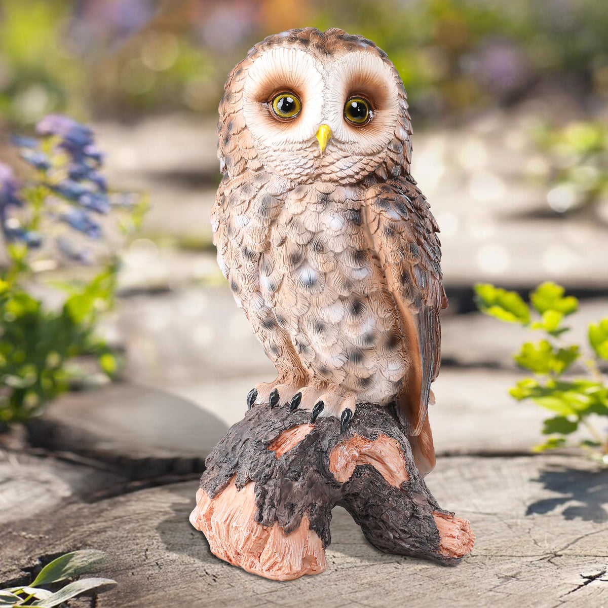 Owl Statue Outdoor, Resin Owl Garden Statues Owls Figurines Yard Decoration