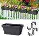 smusei 4 Pack 17 Inch Window Boxes Planters Deck Railing Planter Boxes Adjustable Balcony Planters Railing Hanging, Rectangular Fence Rail Hanging Planter for Outdoor Plants Flower Pots Herb