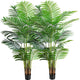 Worth Garden 6ft Artificial Areca Palm Plant 2 Packs in Pot, Fake Cane Palm Silk Tree Indoor Outdoor, Dypsis Lutescens, 70in Lifelike Faux Silk Plant Home Decor, Black Pot & 20g Dried Moss Included