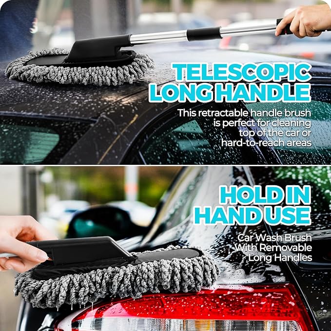 30Pcs Car Detailing Kit, Car Detailing Brush Set, Car Wash Cleaning Kit, Car Dusters Extendable Handle Cleaning Exterior, Car Cleaning Gel, Car Cleaning Tools Kit for Interior, Exterior, Wheels