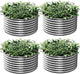 4 Pack Tall 2x2x1.5ft Round Galvanized Raised Garden Bed Outdoor, Metal Garden Bed for Vegetables, Above Ground Garden Box for Flower, Steel Raised Beds for Gardening