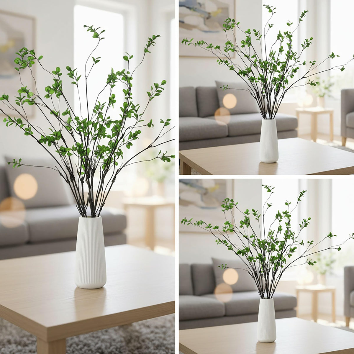 MISSWARM Faux Eucalyptus Stems for Vase, Artificial Greenery Branches 5pcs