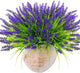 Rowfad 44 Pcs Artificial Outdoor Flowers Lavender Fake Greenery Plants UV Resistant Grass with Purple Flowers for Pot Decor for Window Garden Patio Hanging Planter Pathway Front Porch (44, Purple)