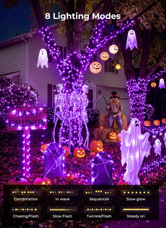 Minetom Halloween Fairy Lights Plug in, 33ft 100LED Twinkle String Lights