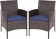 Sophia & William Wicker Patio Chairs Set of 2, 2 Pcs All-Weather Rattan Outdoor Dining Chairs with Seat Cushions