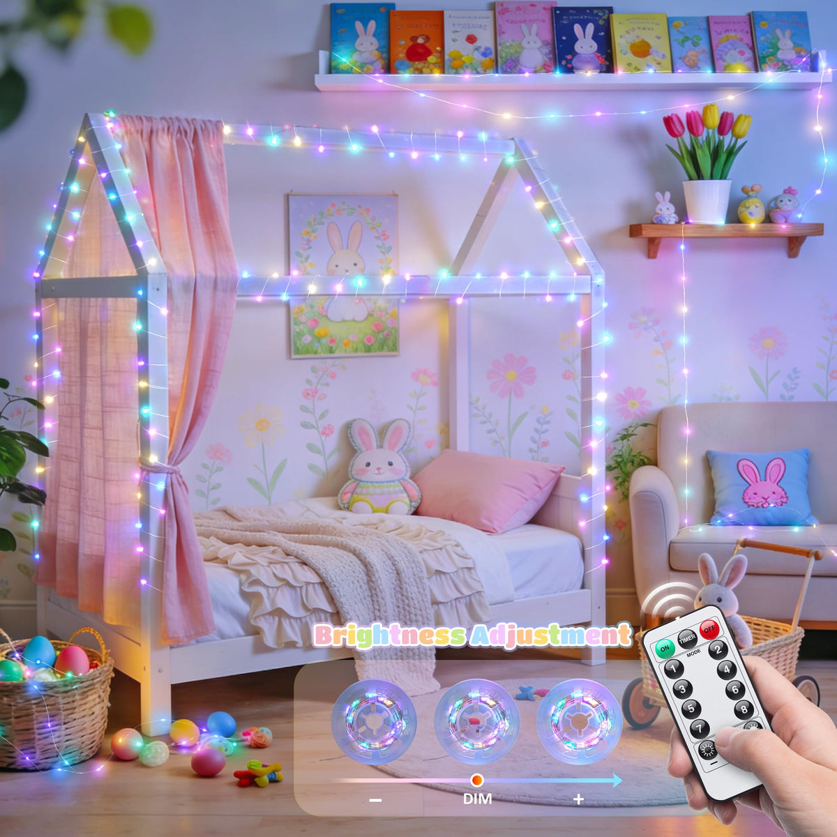 JMEXSUSS 100 LED Easter Fairy Lights for Classroom,Classroom Lights Plug in