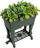 EarthBox Raised Garden Bed with Legs – Elevated Self Watering Planter Box with Wheels, Storage Shelf, Premium Plant Food, Easy Assembly, Made in USA, Dark Green