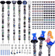 158 Pcs DIY Fairy Wand Garden Stakes Kit,Multiple Color Scheme European Beads Crystal Diamond Tops and 12 or 10 Inch Threaded Rods,Stainless Steel Stakes with Diamond Toppe (Black)