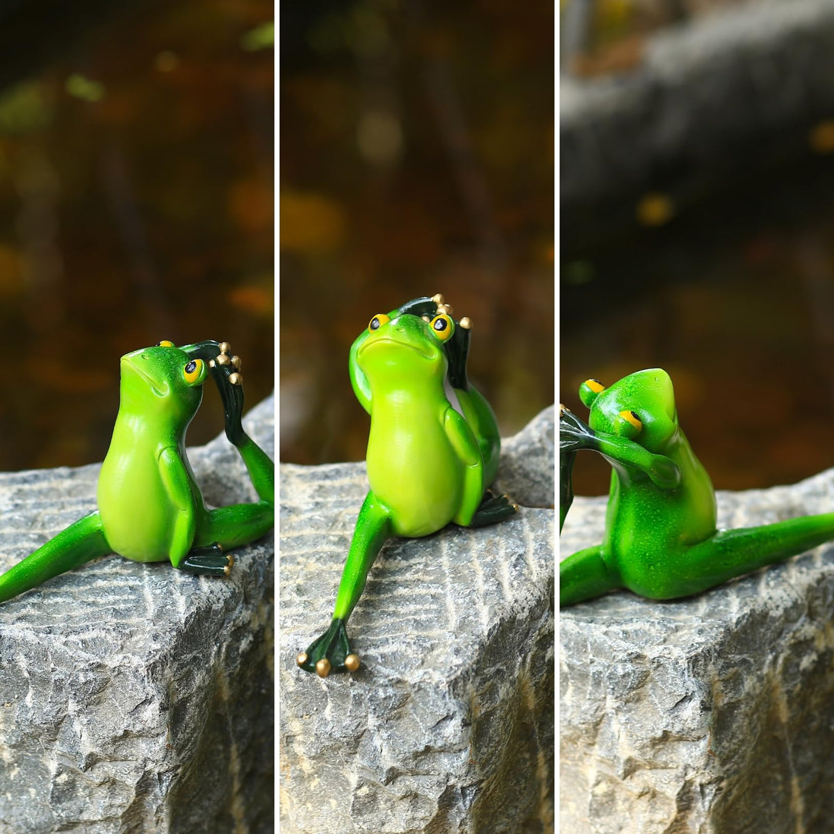 AshyAtom 6.7''(L) Yoga Frog Garden Statue Outdoor Decor