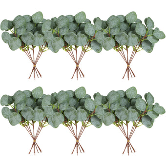 ZeKonan 40 Pcs Artificial Silver Dollar Eucalyptus Stems Faux Branches