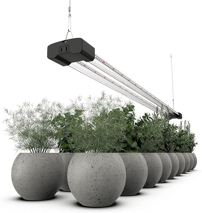 DYMOND BoostGro LED Grow Light Full Spectrum 5000K Daylight + 660nm Red Linkable Indoor Plant Lighting Fixture Tubes (4 FT, Black)