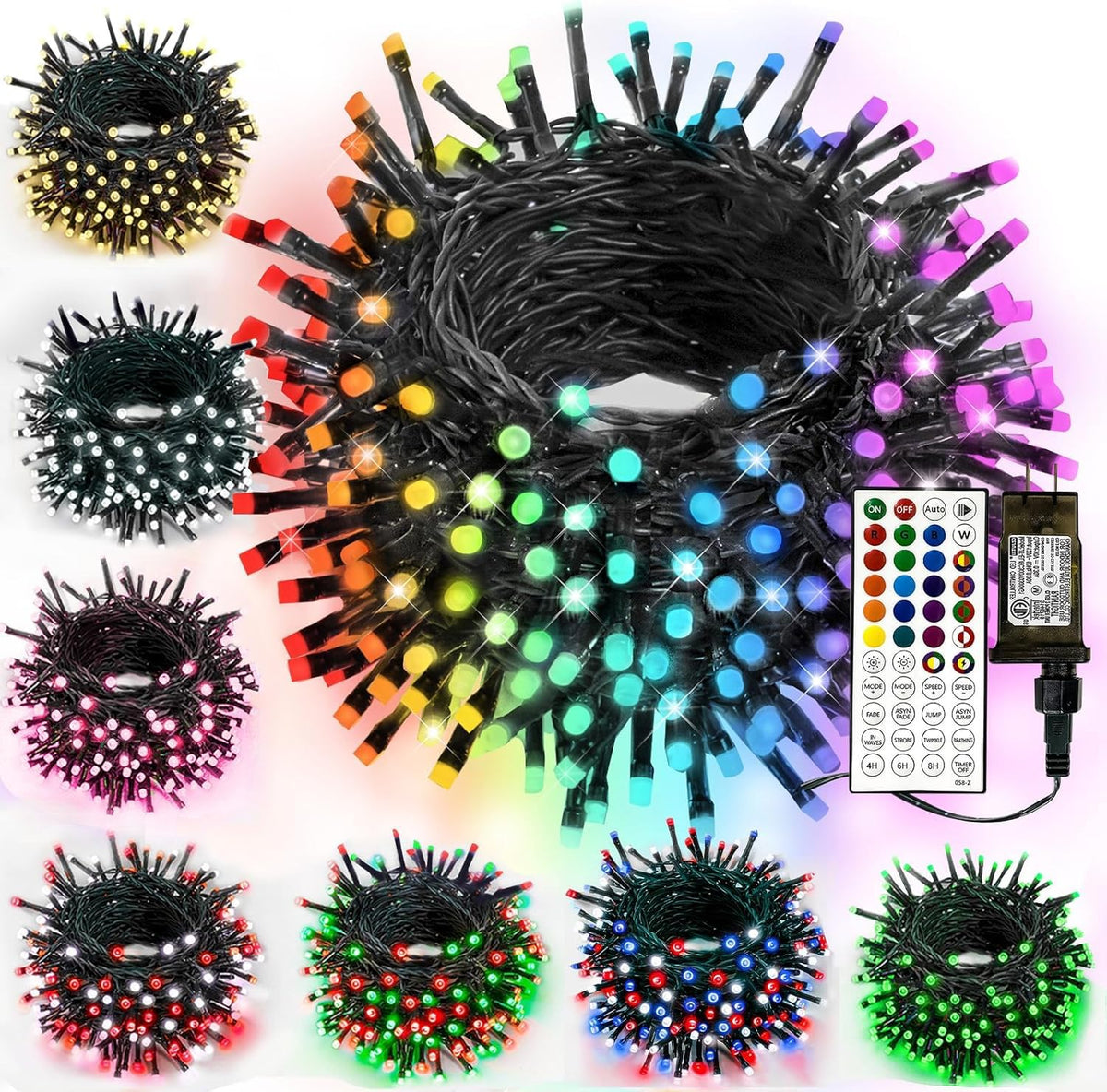Smart Color Changing Christmas Lights String with Remote 66FT 200 LED RGB