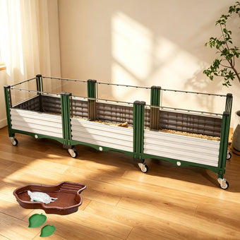 Modular Raised Garden Bed Turtle Enclosure, Large Rolling Reptile Habitat