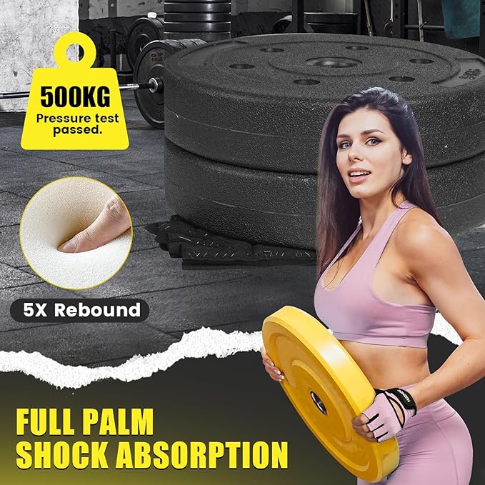 Ventilated Weight Lifting Gloves, Thick Padded Workout Gym Gloves with Full Palm Protection & Grip & Shock Absorption for Women & Men's Fitness Exercise Training