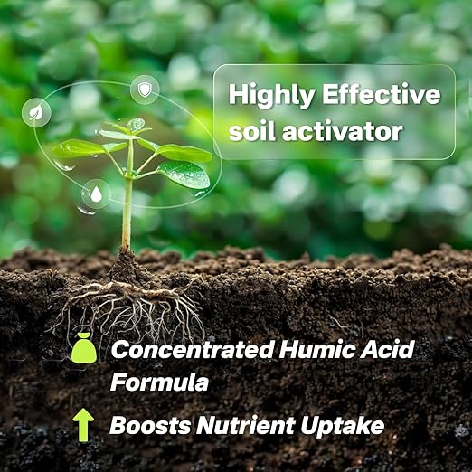 Soil Activator - Viresta Soil Revitalizer, Plant Food Enhancer, Concentrated Humic Acid Formula - Promotes Root Growth & Nutrient Uptake for Lawns, Garden, Indoor & Outdoor Plants (1Pcs)