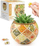 PieceRelax 3D Puzzle Planter 80 Pieces - Daisy Breeze, Home Decor Flower Pots for Indoor Cactus, Succulents Pots [K1129]