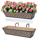 hehimhis 24 Inch 2 Pack Railing Planter Box with Adjustable Bracket,Window Planter Boxes Outdoor for Porch,Balcony Planters Railing Hanging,Fence,Patio Hanging Planters for Garden