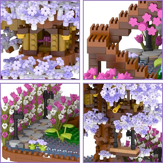Vziimo Cherry Blossom Bonsai Tree Building Set, Flowers Tree House Model Sets for Adults, 2200Pcs Micro Bricks Collectible Creative Gifts for Adults Girls Boys 14+