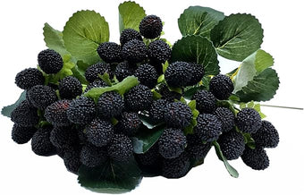 M2cbridge Artificial Raspberry Red Berry Strawberry Faux Fruit BlackBerry Props Table Decoration (Black,8PCS)
