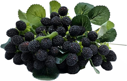 M2cbridge 4PCS Artificial Raspberry Red Berry Strawberry Faux Fruit BlackBerry Props Table Decoration (Black)