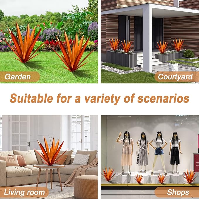Homight Metal Tequila Country Sculpture DIY Tequila Plant Home Decor Country Tequila Garden Ornament Indoor Outdoor Statue Patio Lawn Patio Stake Decoration Gift to The Garden