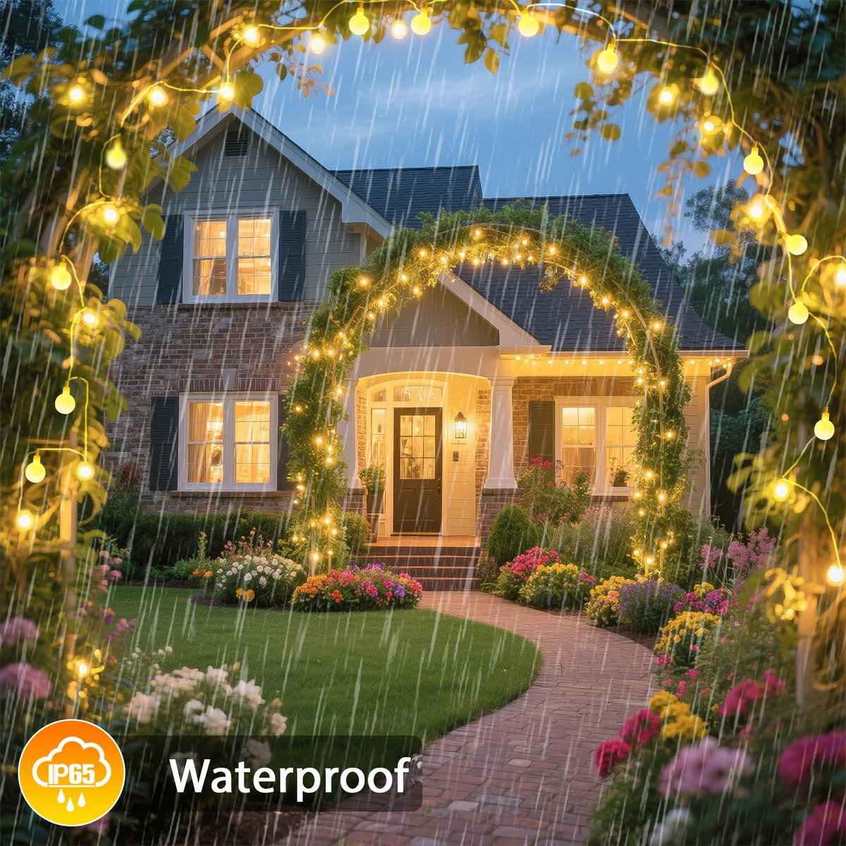 2Pack 100LED Battery Operated Globe String Lights Indoor Outdoor Warm White