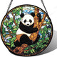 Stained Glass Window Hanging - Cute Panda Suncatcher for Doors Garden Patio Sun Catchers Decor Christmas Mother's Day Birthday Teenager Gifts for Women Men Mom Nana Friend 7.8 in