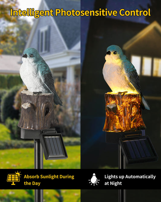 iStatue Bird Solar Decorative Garden Stake Lighting, Waterproof Cute Animal Outdoor Figurine Lights Ornament Statue Decor for Pathway, Patio, Lawn Housewarming Gifts (Bird)