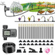 HEKIWAY 60FT Drip Irrigation System with Water Timer – Automatic Garden Watering Kit with 360° Bendable Hose & Adjustable Nozzles, Smart Irrigation System for Greenhouse, Lawn, Yard & Plants