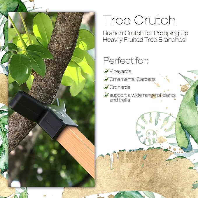 Yungyan 4 Pcs Tree Support, Plastic Fruit Tree Branch Support Device Tree Brace Prevent Them from Breaking for Vineyards Ornamental Gardens Orchards Fits on Standard 1.57 x 1.57 Inch Lumber (Grey)